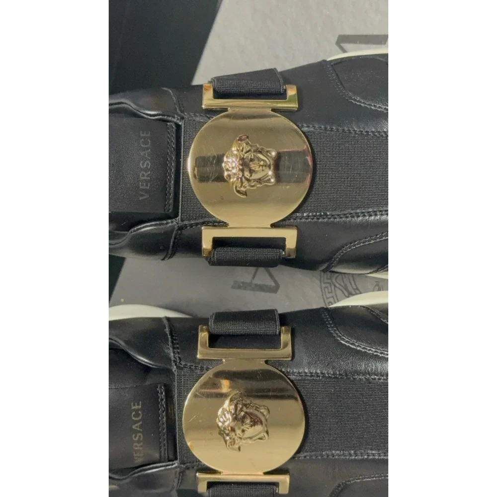 Versace Black Leather Medusa Strap‎ Sneakers